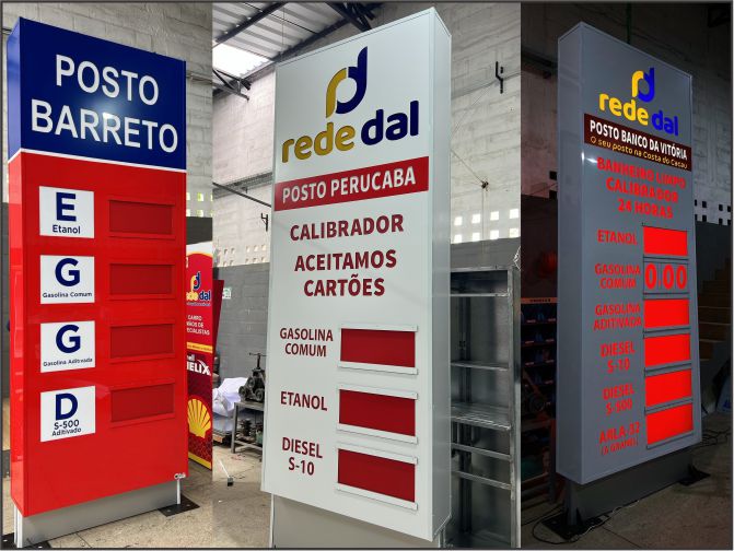 Placas de Preço- Rede Dal e Posto Barreto